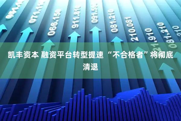 凯丰资本 融资平台转型提速 “不合格者”将彻底清退